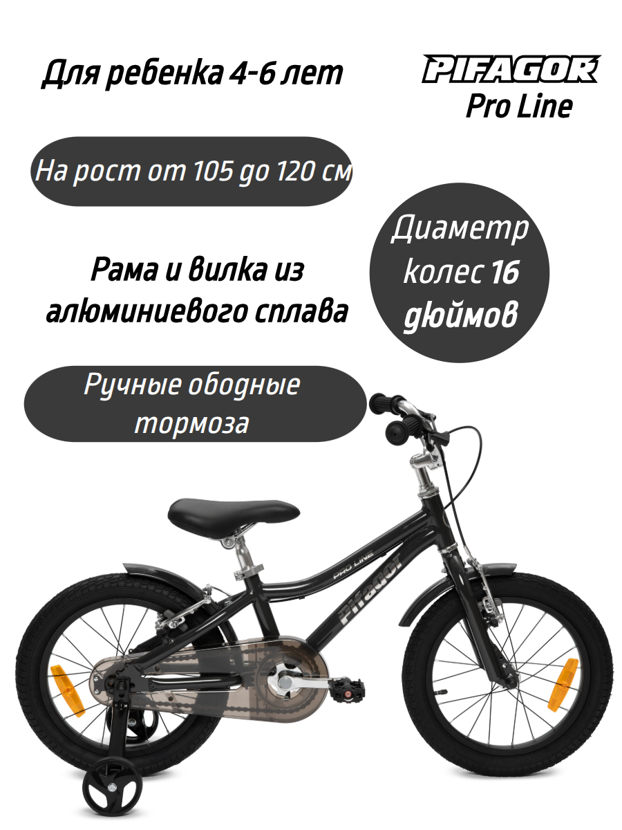 Велосипед Pifagor ProLine 1619 900 ₽Черный металлик, Светло-зеленый матовый в Москве и с доставкой